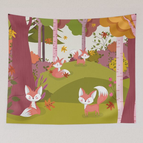 Item preview, Cute Autumn Foxes designed and sold by HolidayBug.