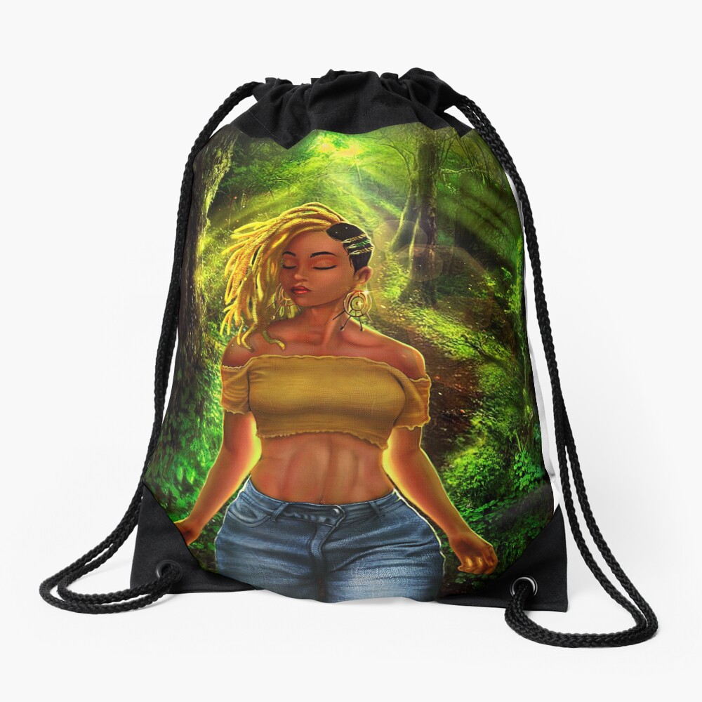 One with nature Drawstring Bag