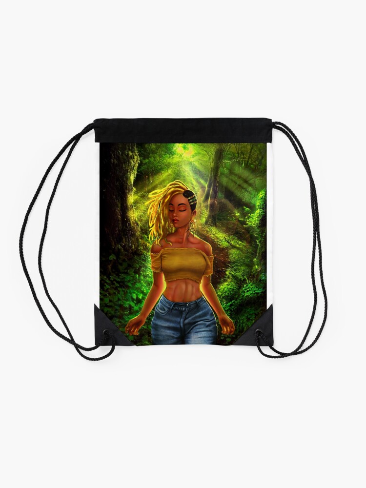 Alternate view of One with nature Drawstring Bag