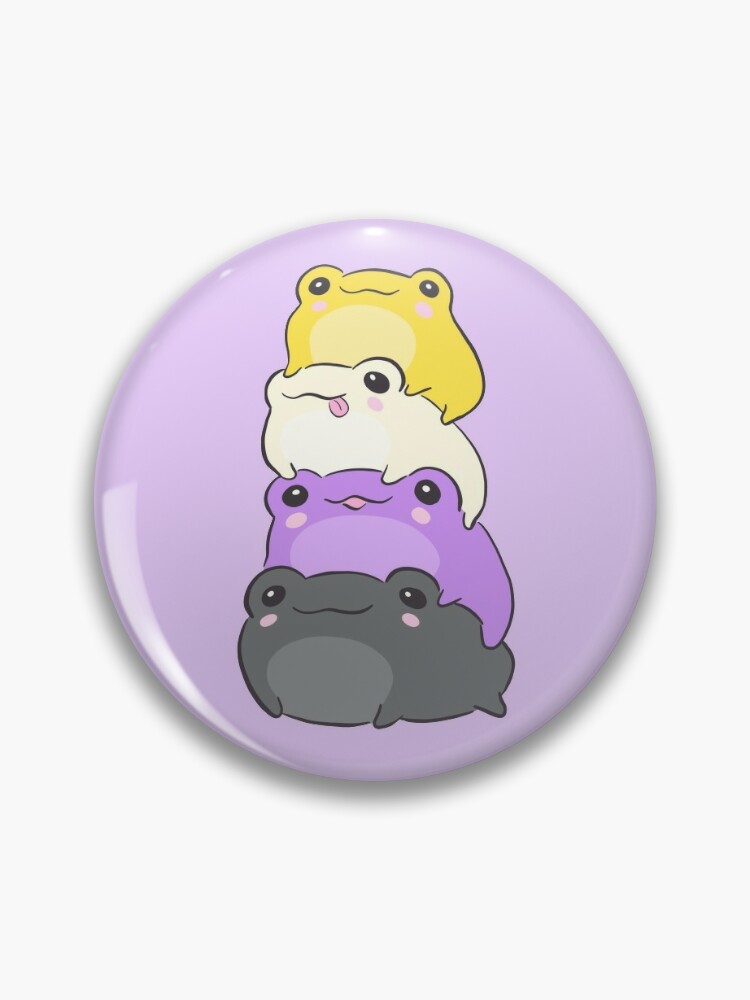 Cute Nonbinary Pride Frog Pile: A Kawaii Aesthetic in Subtle Enby