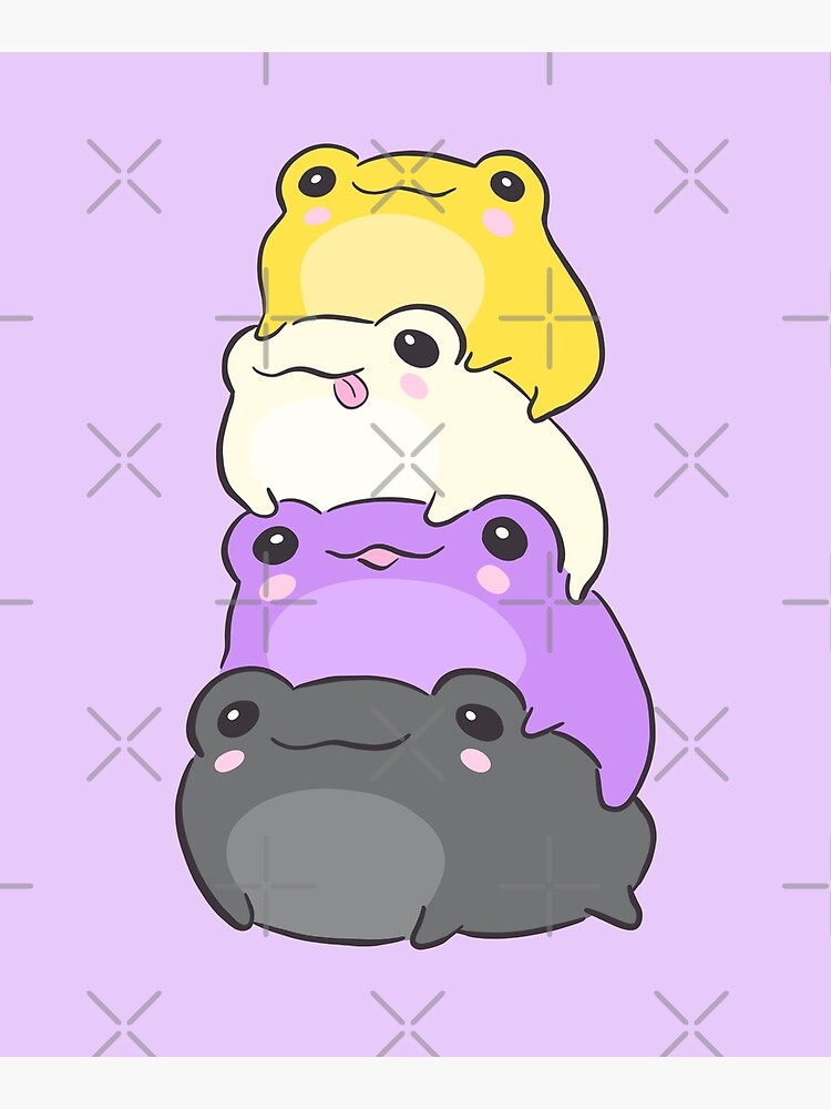 "Nonbinary Pride Frog Cute Kawaii Aesthetic Frog Subtle NonBinary