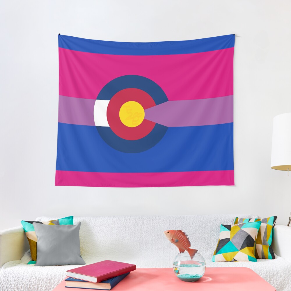 Colorado LGBTQIA2S+ Bi Pride Flag Tapestry