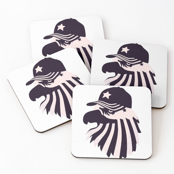 Item preview, Black & White American Flag Eagle waring Black & white American flag cap designed and sold by SheetalMourya.