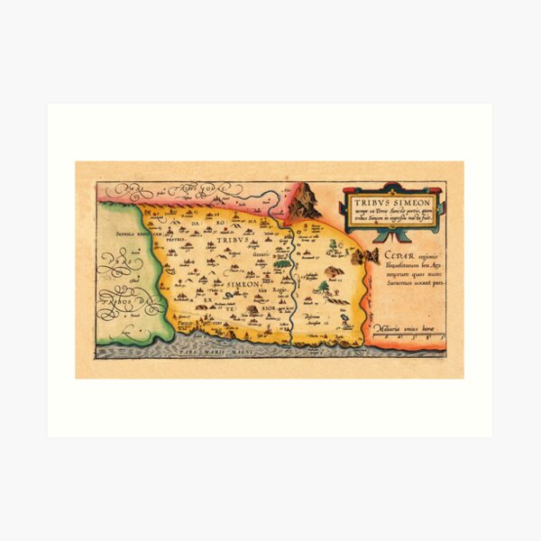 Map Of The Holy Land 1628 Art Print