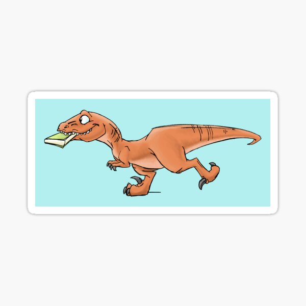 Raptor Book Fetch from Mom Needs a Dinosaur! Book Sticker
