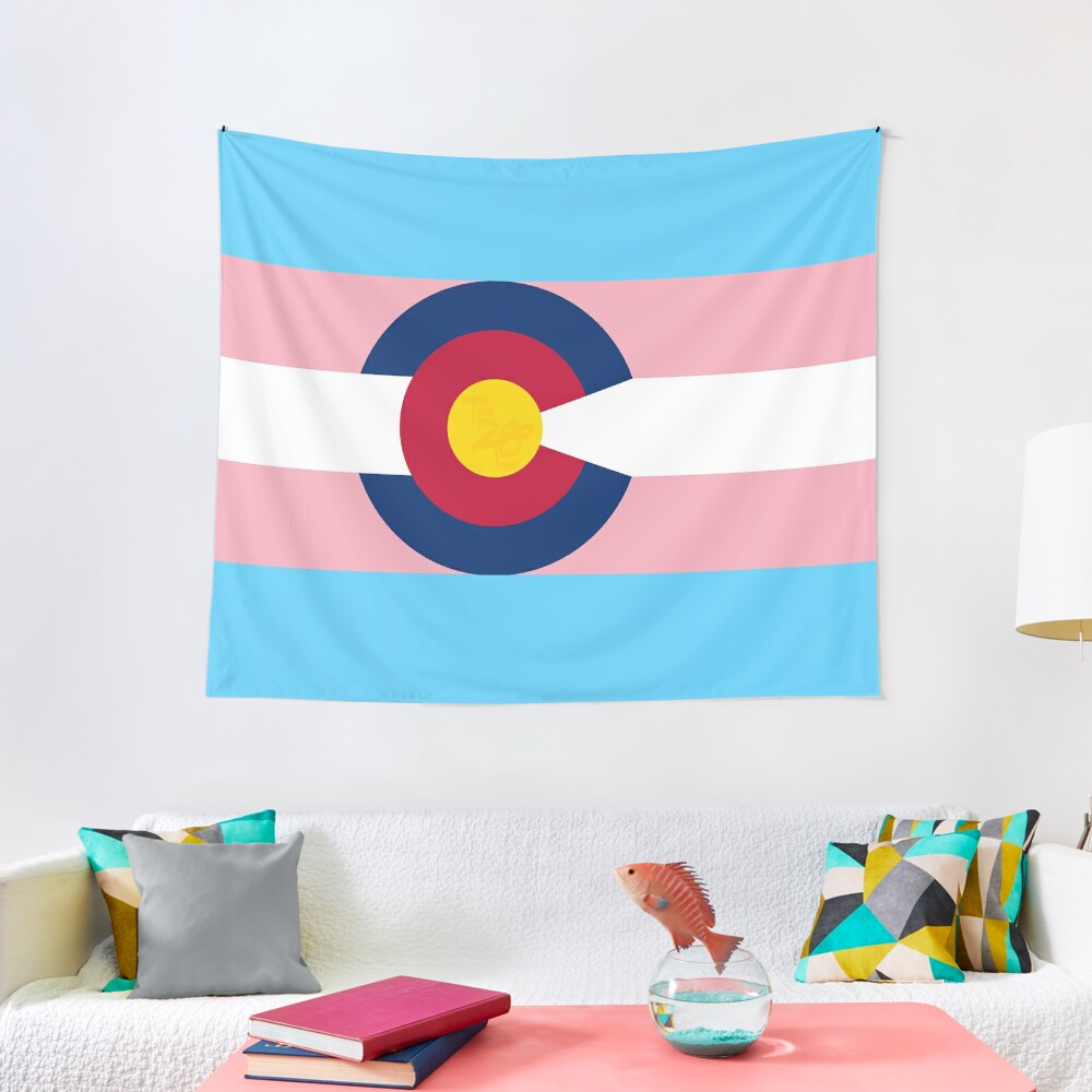 Colorado LGBTQIA2S+ Trans Pride Flag Tapestry