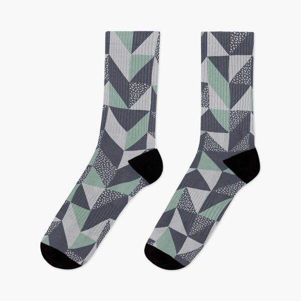 Artikelvorschau, Dreieck minimalistisches grünes Muster, modern, minimalistisch, blau, grau, gepunktet, Mitte des Jahrhunderts entworfen und verkauft von BONBcreative.