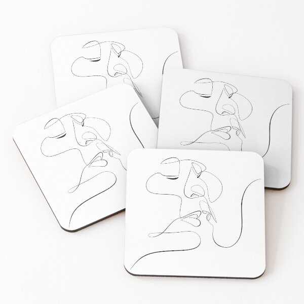 Item preview, "Just Kiss Me" Couple One Line Face Drawing designed and sold by Infinitenoon.