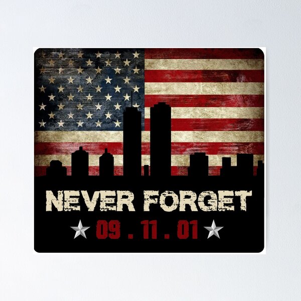 Item preview, Never Forget 9/11 USA flag designed and sold by hamzaaswadd.