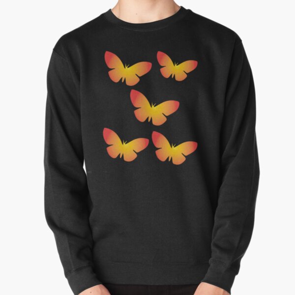Orange Butterflies Pullover Sweatshirt