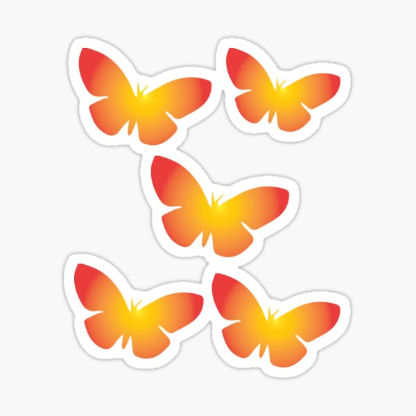Orange Butterflies Sticker