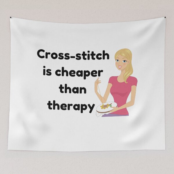 Item preview, Cross-stitch is cheaper than therapy  designed and sold by choceclairs.
