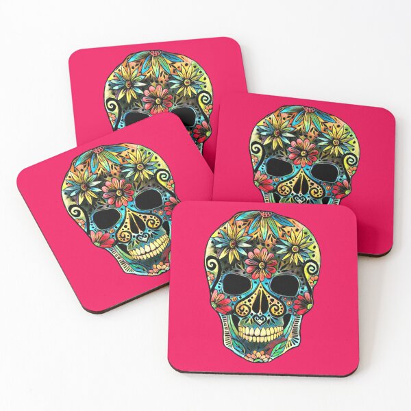 Item preview, Pink Sugar Skull Pattern designed and sold by Pear Tree Studio.
