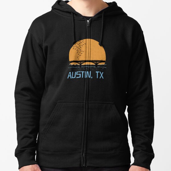 Austin Texas Bat Bridge Zipped Hoodie