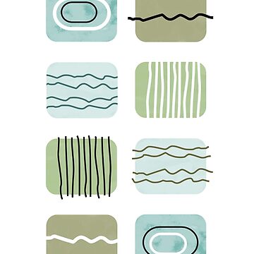 Artwork thumbnail, Mid Century Modern Olive and Teal Pattern by CarlaBaremb