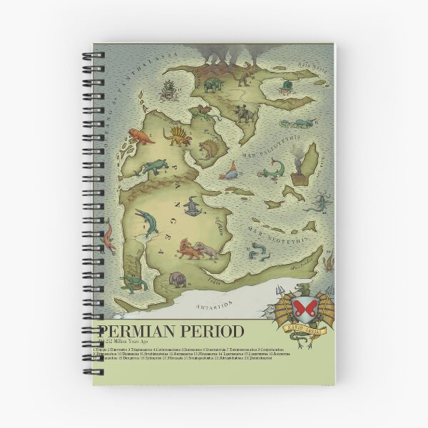 Item preview, Permian Period World Map (medieal bestiary style) Pangea designed and sold by Mario Lanzas.