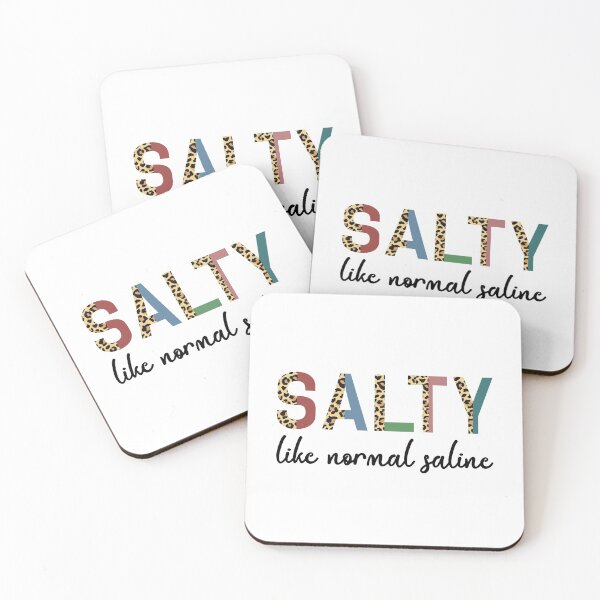 Item preview, Salty like normal saline Funny Nurse saying Cheetah print typography| Nurse life, Nursing student, Nurse in Training | Nurse gift designed and sold by Violet Treasures.