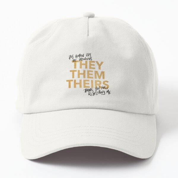 they/them, v4 in gold sparkles Dad Hat