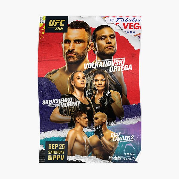 UFC 266 OFFICIAL: Volkanovski Vs Ortega: Diaz Vs Lawler 2 Poster