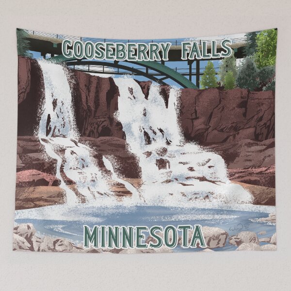 Item preview, Gooseberry Falls, Minnesota - Vintage Travel Poster designed and sold by Kevin Wind.