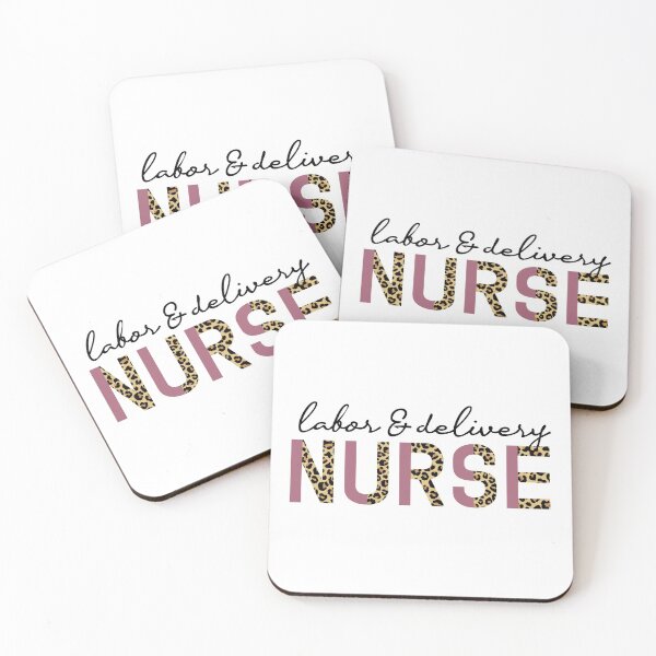 Item preview, Labor and delivery nurse Pastel pink and Cheetah print typography | L+D Nurse Leopard print | Gifts for Labor+Delivery nurse designed and sold by Violet Treasures.