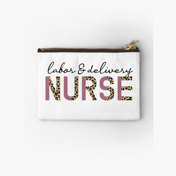 Item preview, Labor and delivery nurse Pastel pink and Cheetah print typography | L+D Nurse Leopard print | Gifts for Labor+Delivery nurse designed and sold by Violet Treasures.