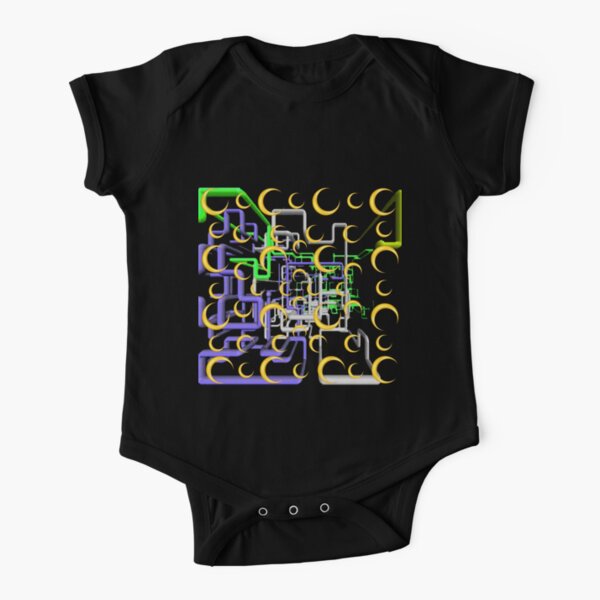 Dan Flashes pattern cool tim robinson #17 yellow,green,white and purple Short Sleeve Baby One-Piece
