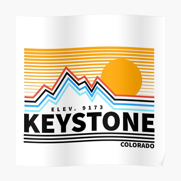 Keystone Colorado Vintage Retro Adventure Snowboarding, Skiing Poster