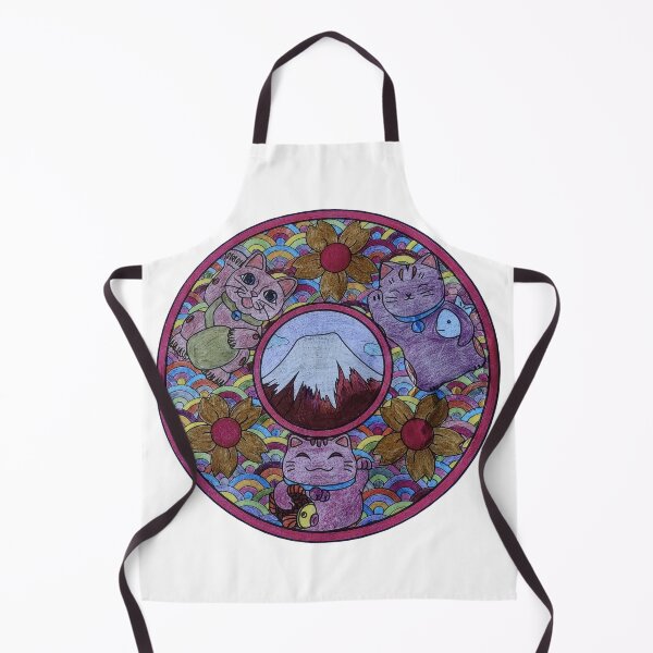 Item preview, Mandala in colorful watercolor of mountain range and Chinese cats designed and sold by chicsignzodiac.