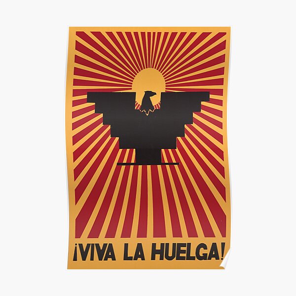 Viva La Huelga Rare 1960'S Poster Cesar Chavez : United Farm Workers Huelga Bird Poster