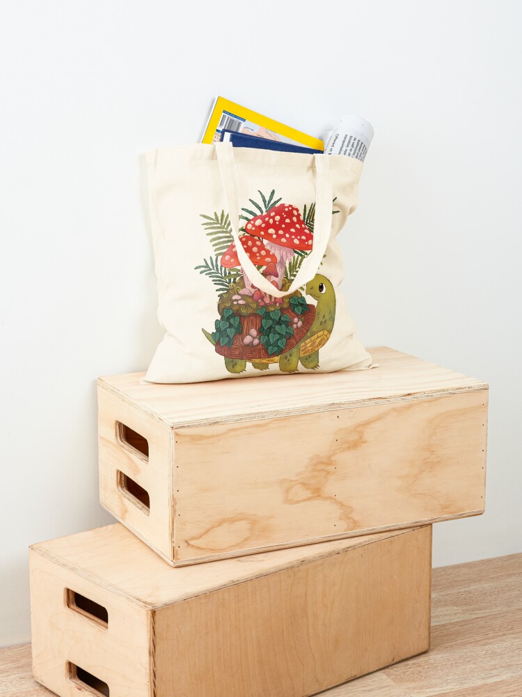 Alternate view of Mushroom Planty Turtle Tote Bag