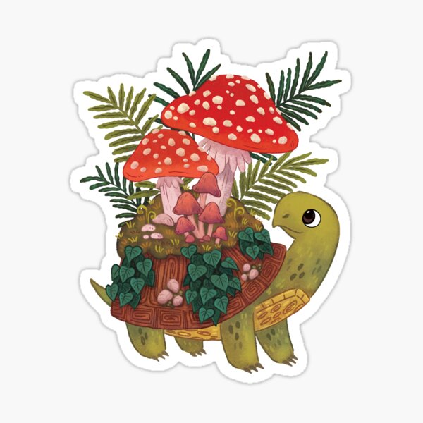Mushroom Planty Turtle  Sticker