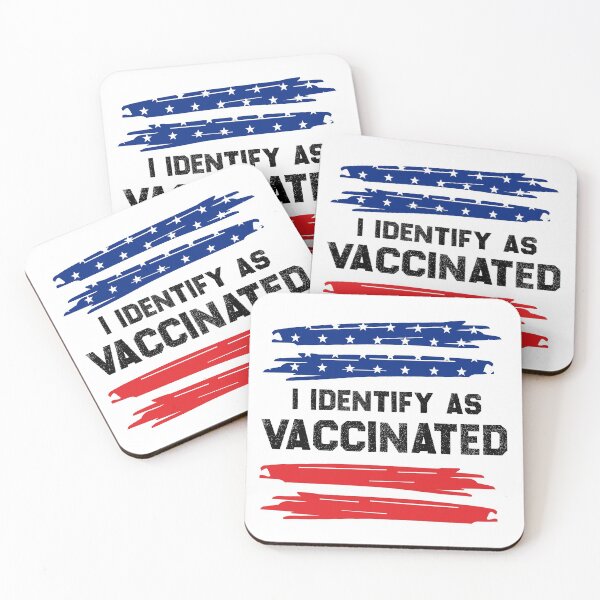 Item preview, i identify as vaccinated - US Flag -  2021 2022 designed and sold by redblackline.