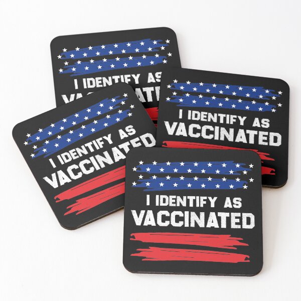 Item preview, i identify as vaccinated - US Flag -  2021 2022 designed and sold by redblackline.
