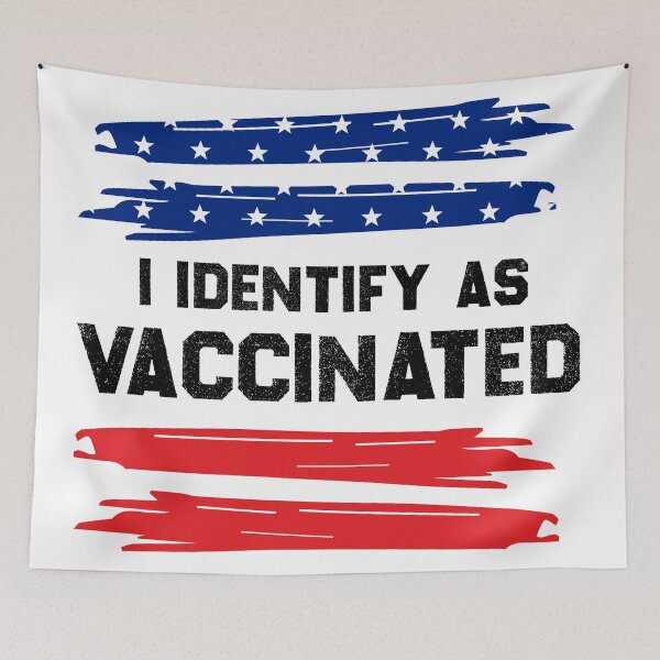 Item preview, i identify as vaccinated - US Flag -  2021 2022 designed and sold by redblackline.