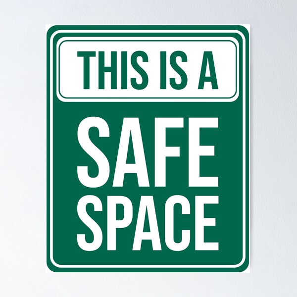 Item preview, Safe space, green traffic sign designed and sold by DeliriousSteve.