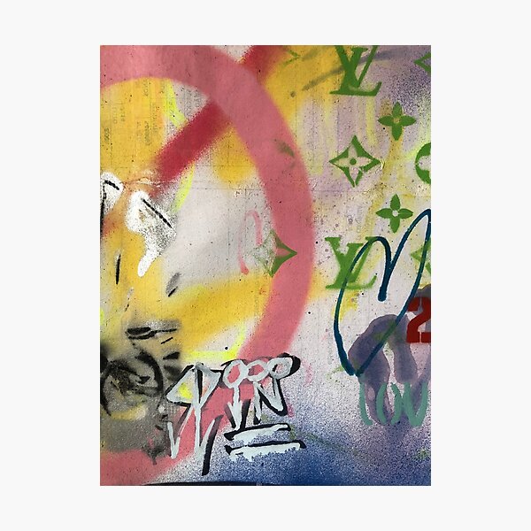 Hearts | Graffiti wall | Pop art | Street-art aesthetics Photographic Print