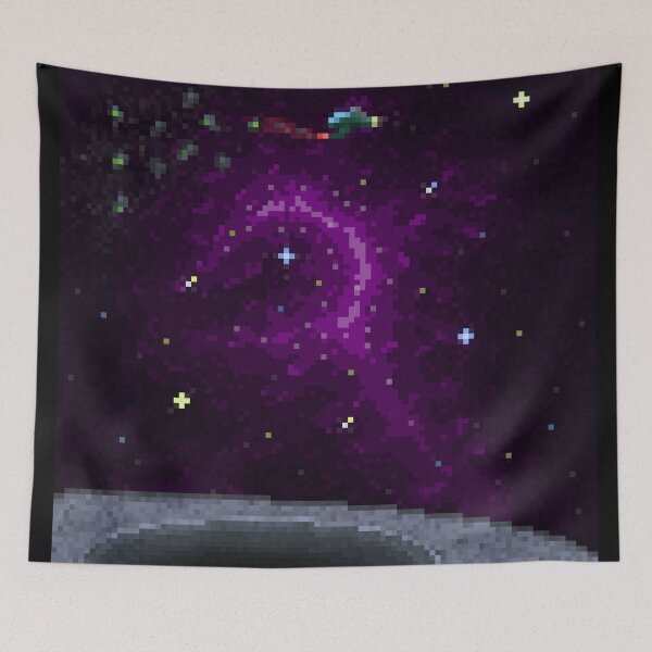 Item preview, Ore Collector - Easily Distracted by Space - Purple Pixelated space clouds designed and sold by For the love of Pixels.