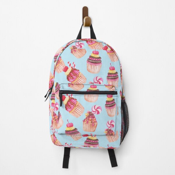 Item preview, Cupcakes Pattern Cute Sweet Tooth Pink Colorful Blue Background designed and sold by hkinson.