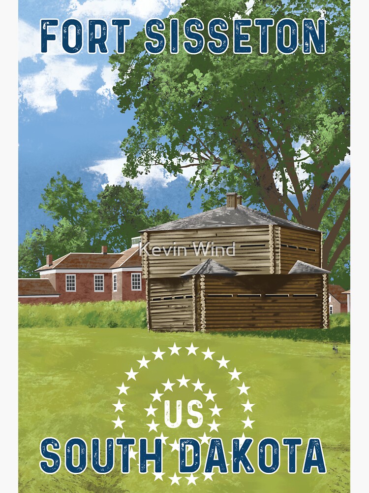 "Fort Sisseton, South Dakota Vintage Travel Poster" Sticker for Sale