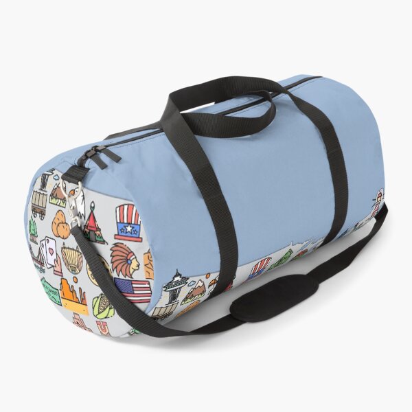 Item preview, map of USA with icons of symbols, culture and landmarks, attractions. gray designed and sold by mashmosh.