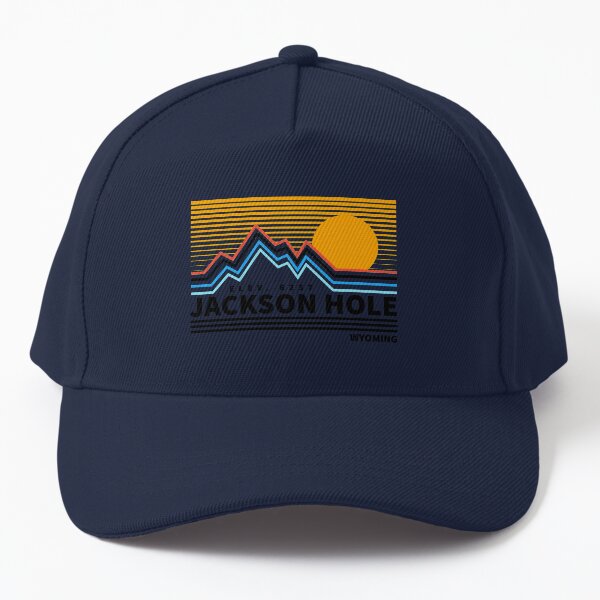 Jackson Hole Wyoming Vintage Retro Adventure Snowboarding, Skiing Baseball Cap