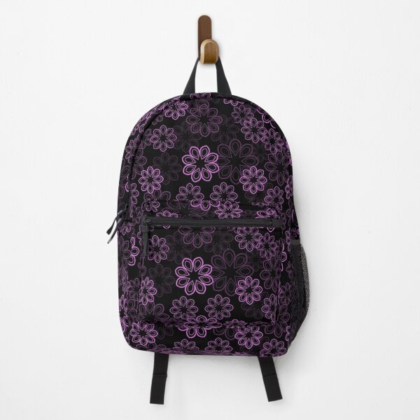Item preview, Neon Floral Light Magenta on Black Repeat 5748 designed and sold by Art in My Loft.