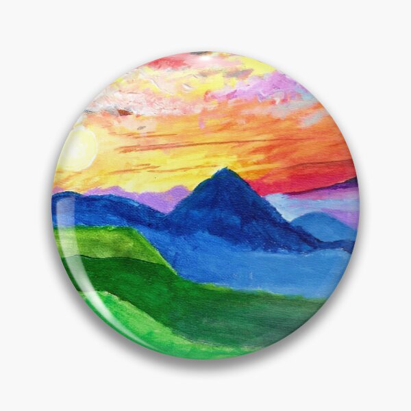 Artikelvorschau, Bergwiese Sonnenuntergang Gemälde entworfen und verkauft von Reka Paradi.