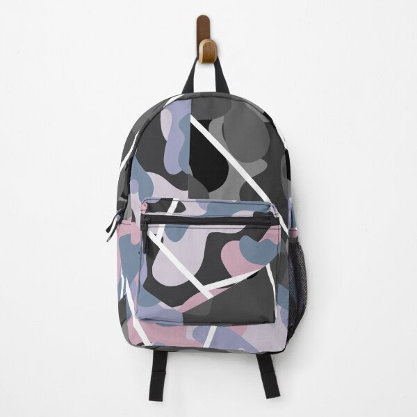 Aperçu de l'œuvre Hexagone de camouflage - Hexagone de camouflage d'espace négatif rose violet bleu avec un hexagone de camouflage gris créée et vendue par T-RAZR.