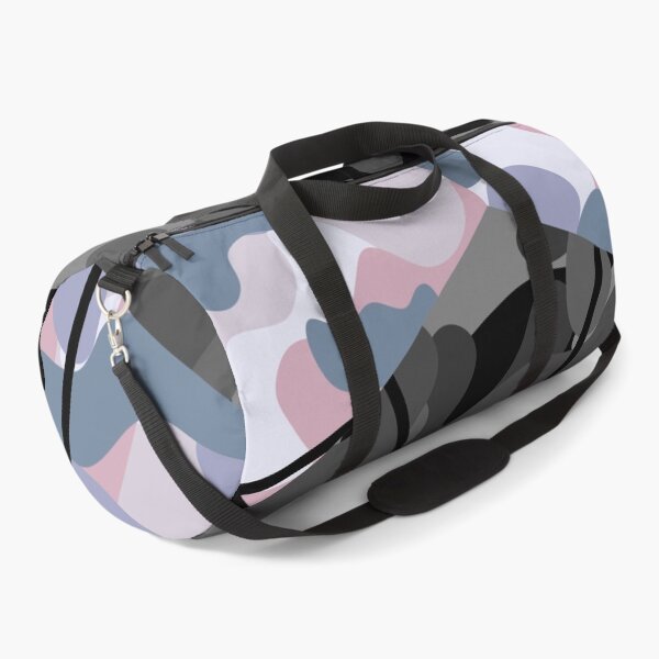 Aperçu de l'œuvre Hexagone de camouflage - Hexagone de camouflage d'espace négatif rose violet bleu avec un hexagone de camouflage gris et fond noir créée et vendue par T-RAZR.