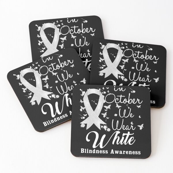 Item preview, In October We Wear White Ribbon Blindness Awareness designed and sold by largellie.
