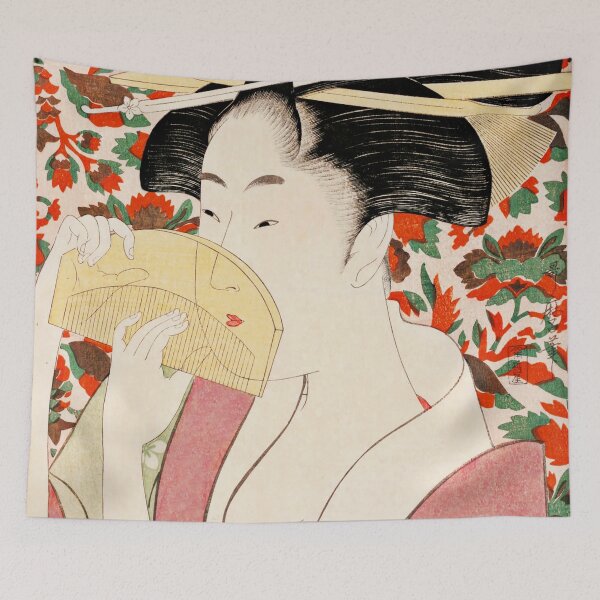 Item preview, Woman Holding a Tortoise-shell Hair-comb designed and sold by brushandframes.