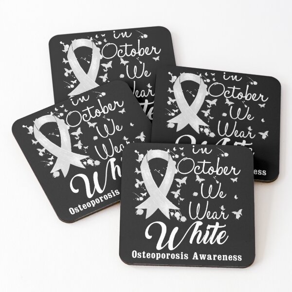 Item preview, In October We Wear White Ribbon Osteoporosis Awareness designed and sold by largellie.