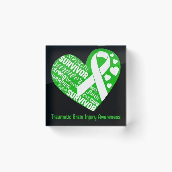 Item preview, Traumatic Brain Injury Heart Support Traumatic Brain Injury Warrior Fighting designed and sold by GennieShop.